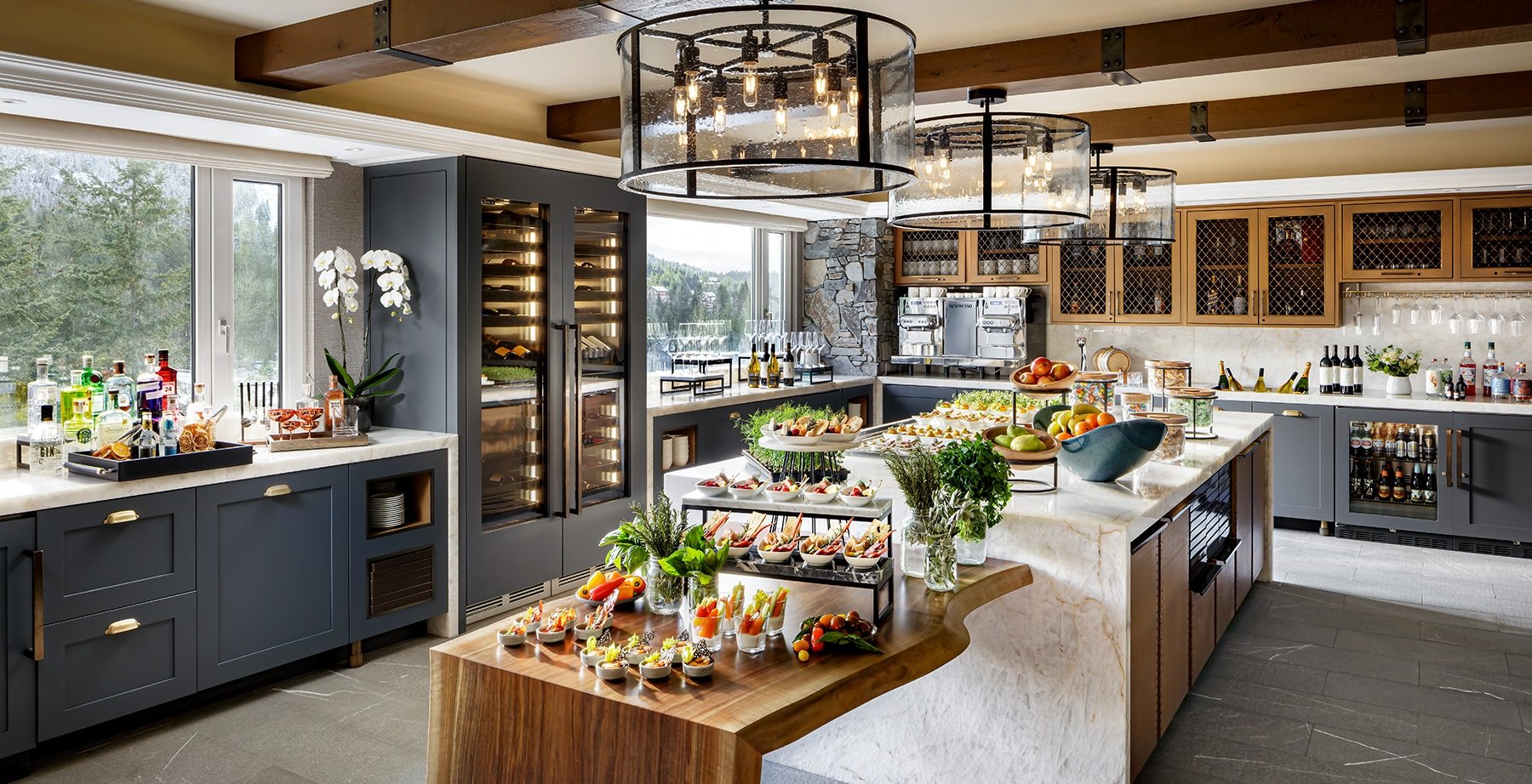 Food staged in the Fairmont Gold Lounge