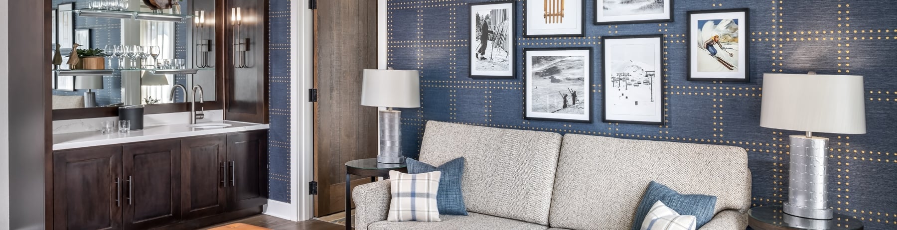 Living space in a suite at Fairmont Chateau Whistler