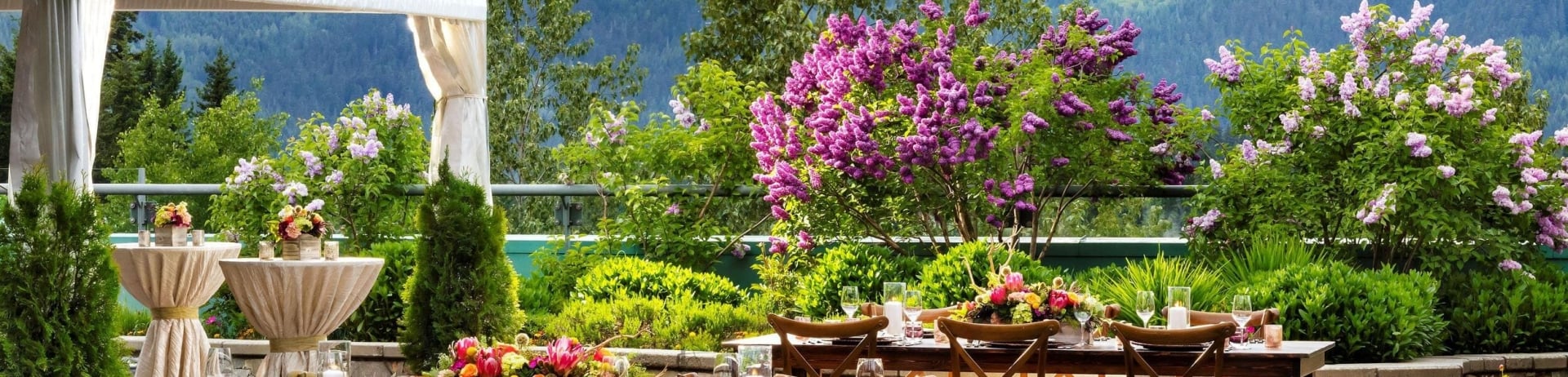 outdoor dining area set up for a special occassion