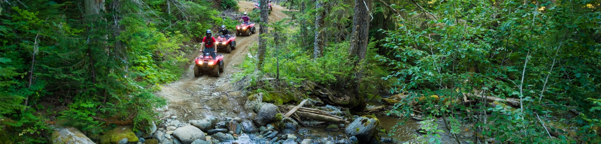 people driving four wheelers