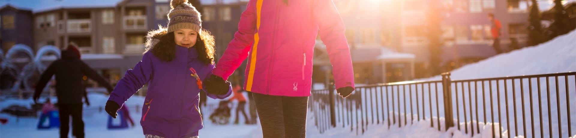 Hispanic family on winter vacation in Whistler.