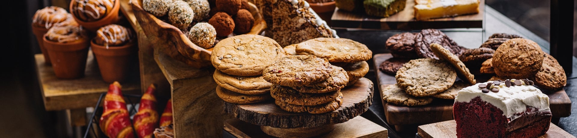 A large selection of baked goods