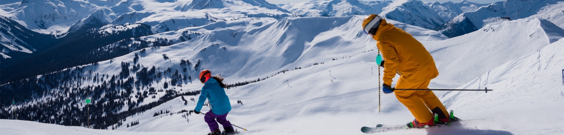 Couple enjoying a ski vacation