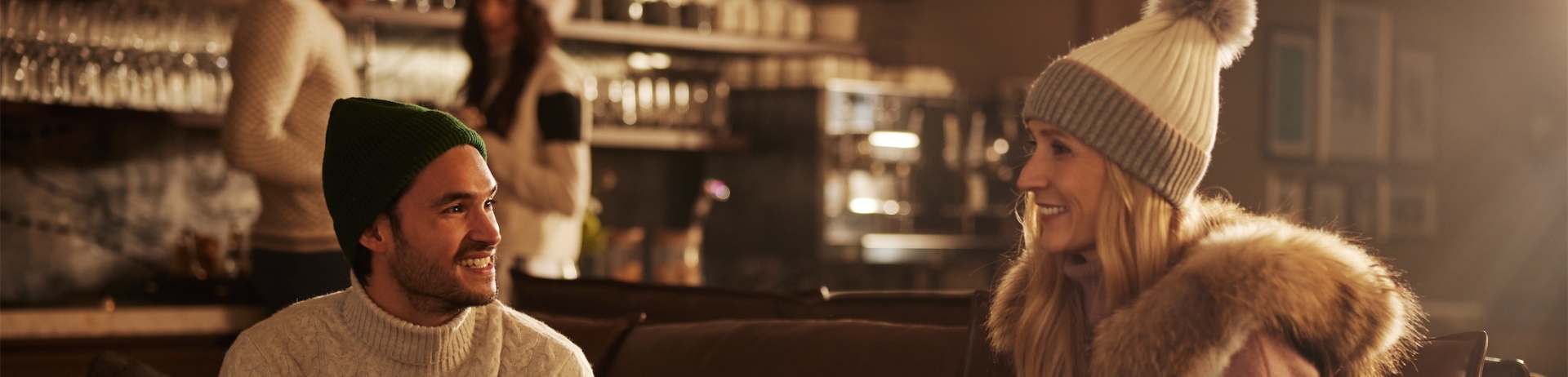 couple drinking in the bar