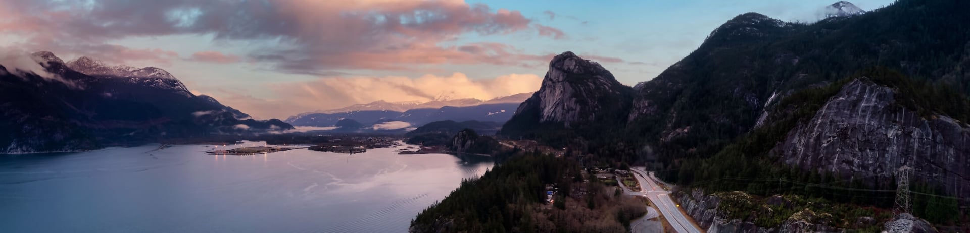 highway on the edge of a body of water