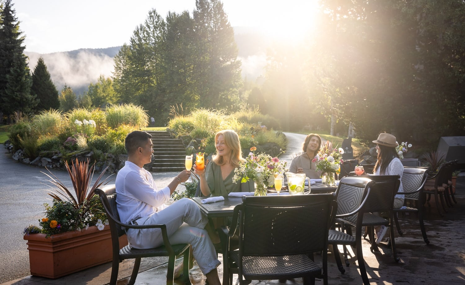 Clubhouse fairmont chateau whistler patio friends dining