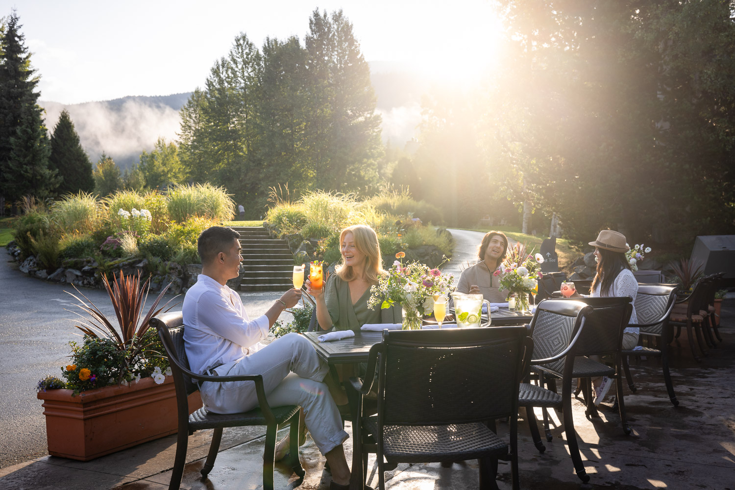 Clubhouse fairmont chateau whistler patio friends dining