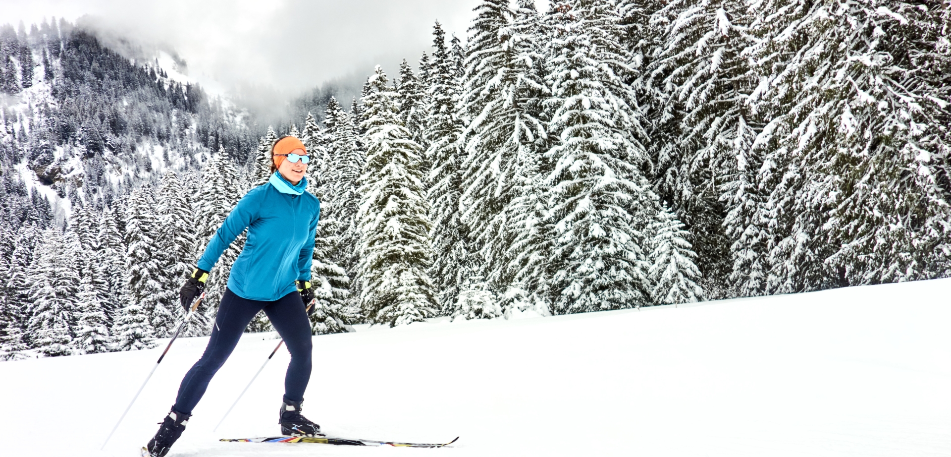 cross country skiier in Whistler BC