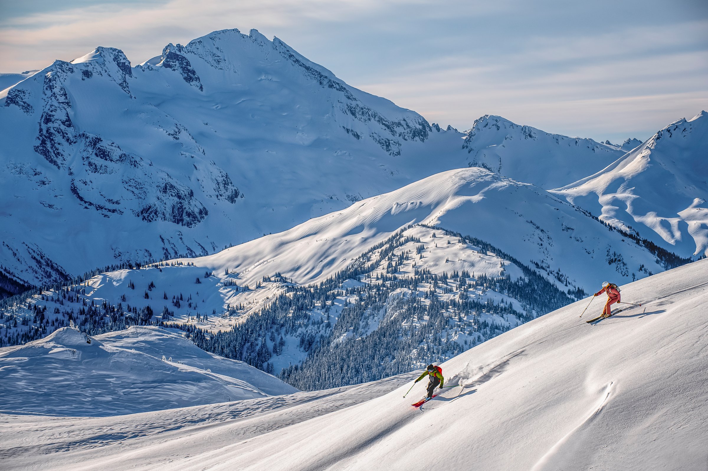 couple skiing whistler blackcomb