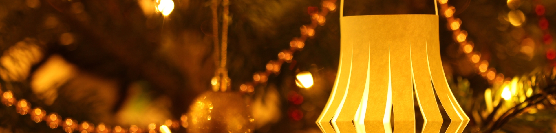 Paper Lantern on Christmas Tree
