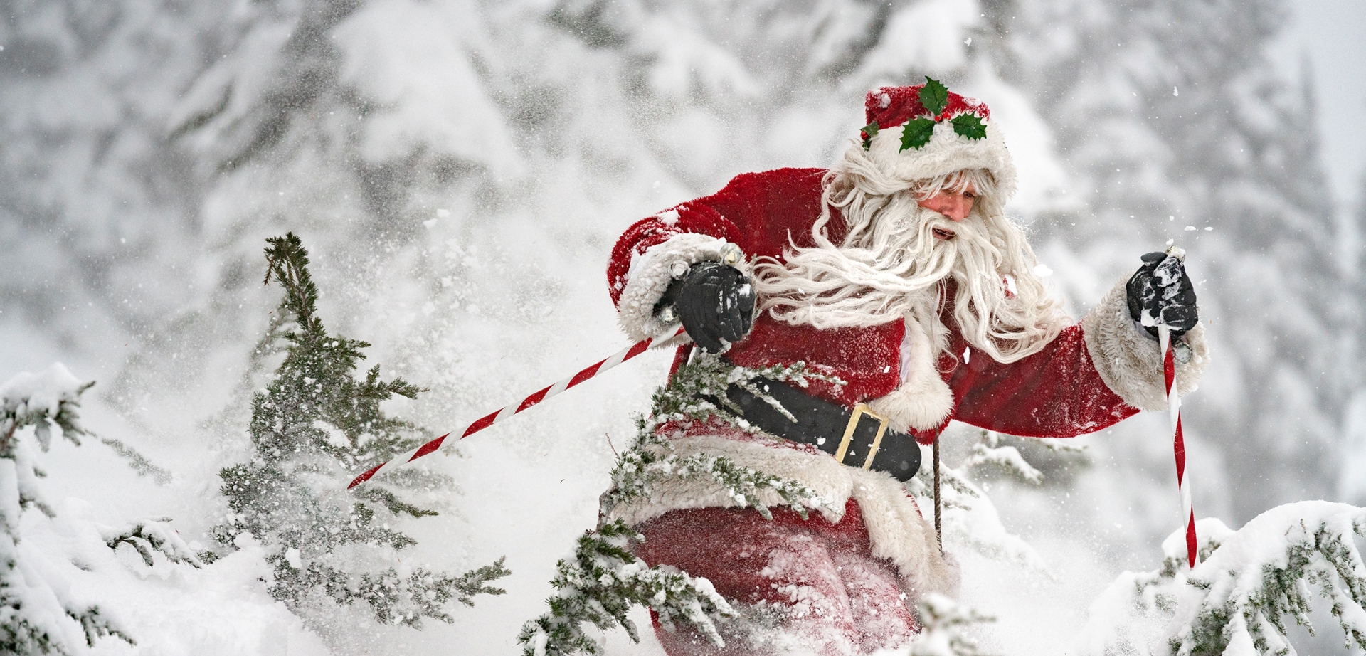 Santa skiing at Whistler Blackcomb