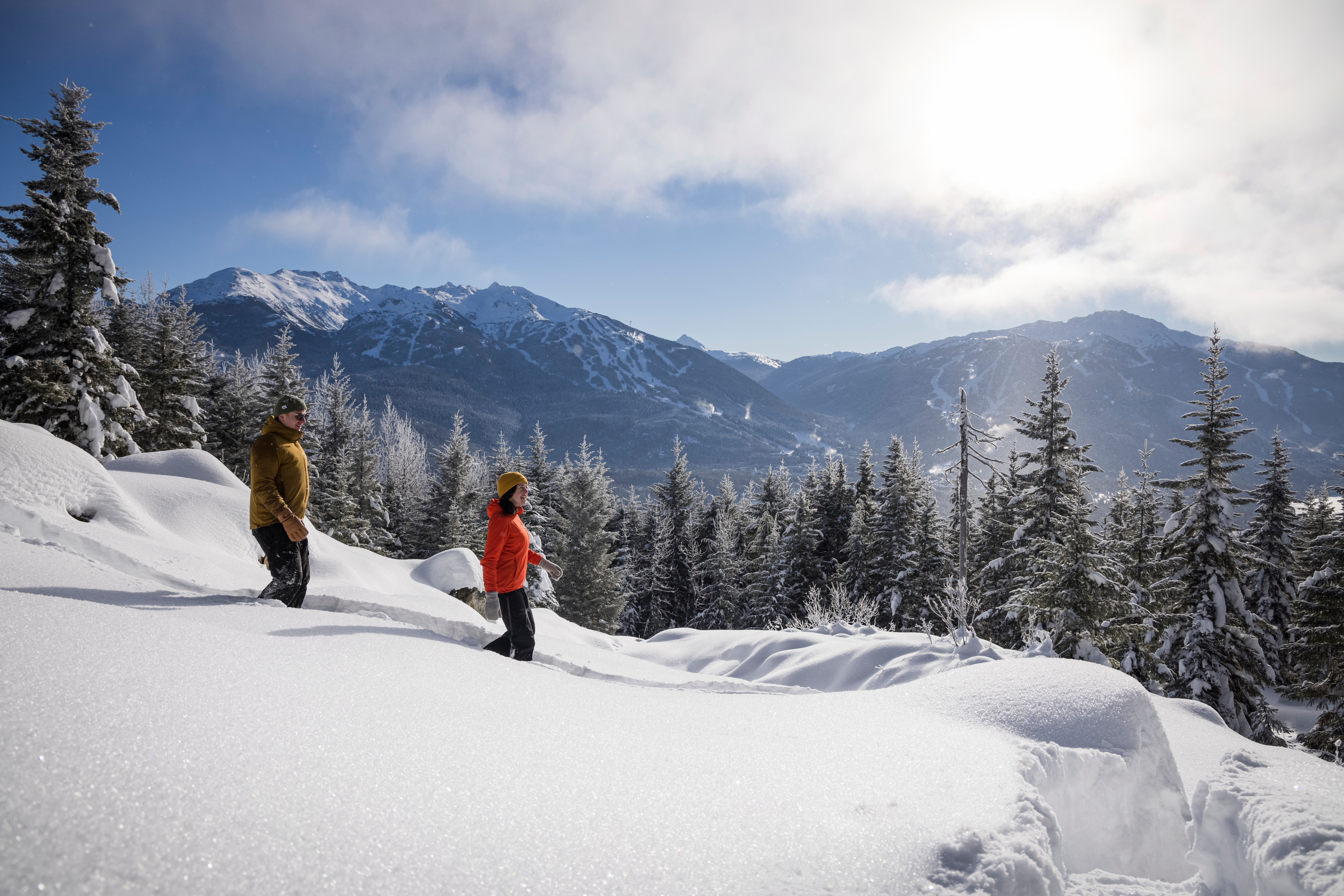 snowshoeing whistler winter sunny, justa jeskova, tourism whistler