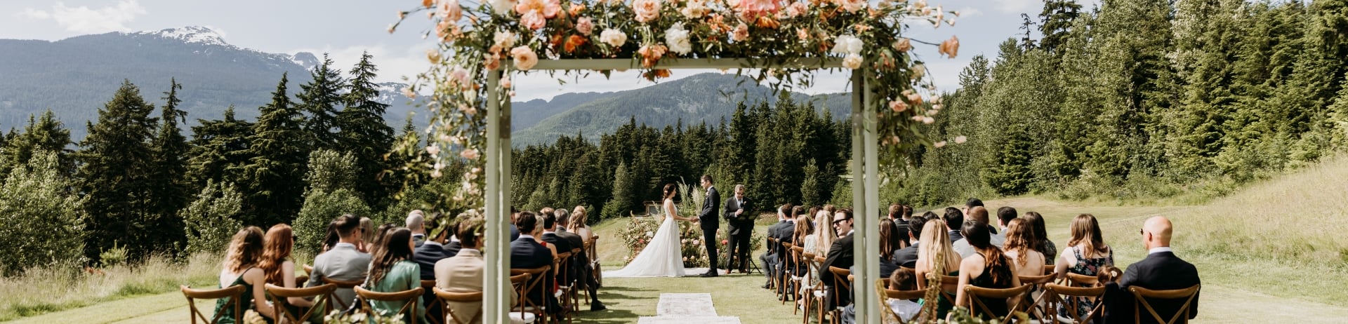 wedding on the mountain view lawn