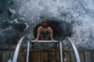 Cold plunge whistler lake