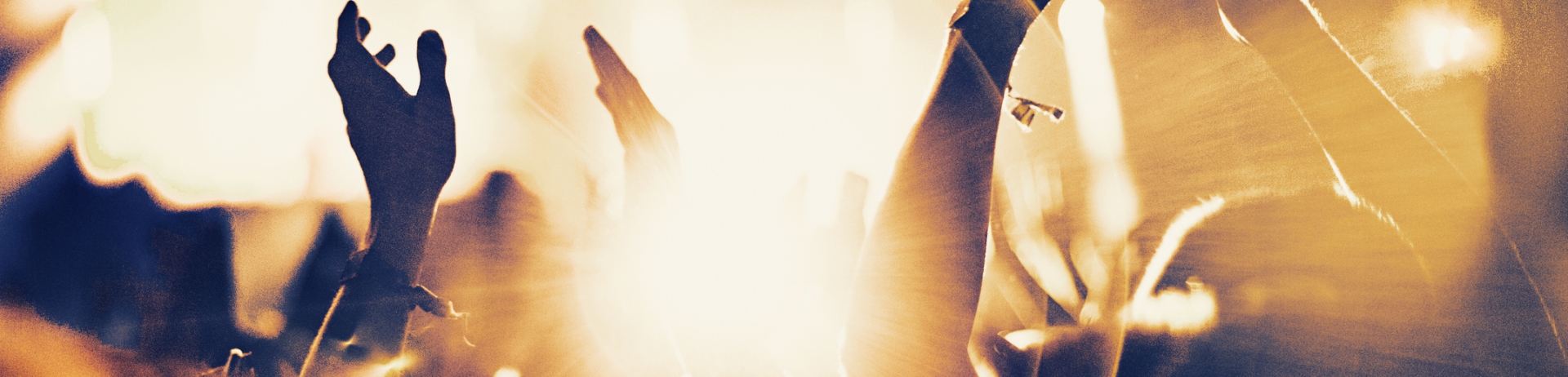 party with people with their hands raised.