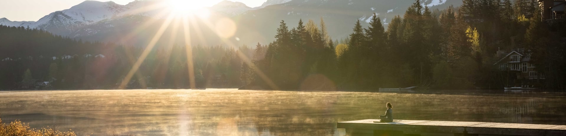 Golden sunrise on the Lake in Whistler BC