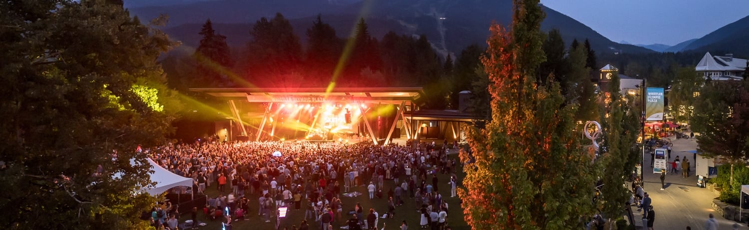 Birdseye view of Whistler Olympic Plaza