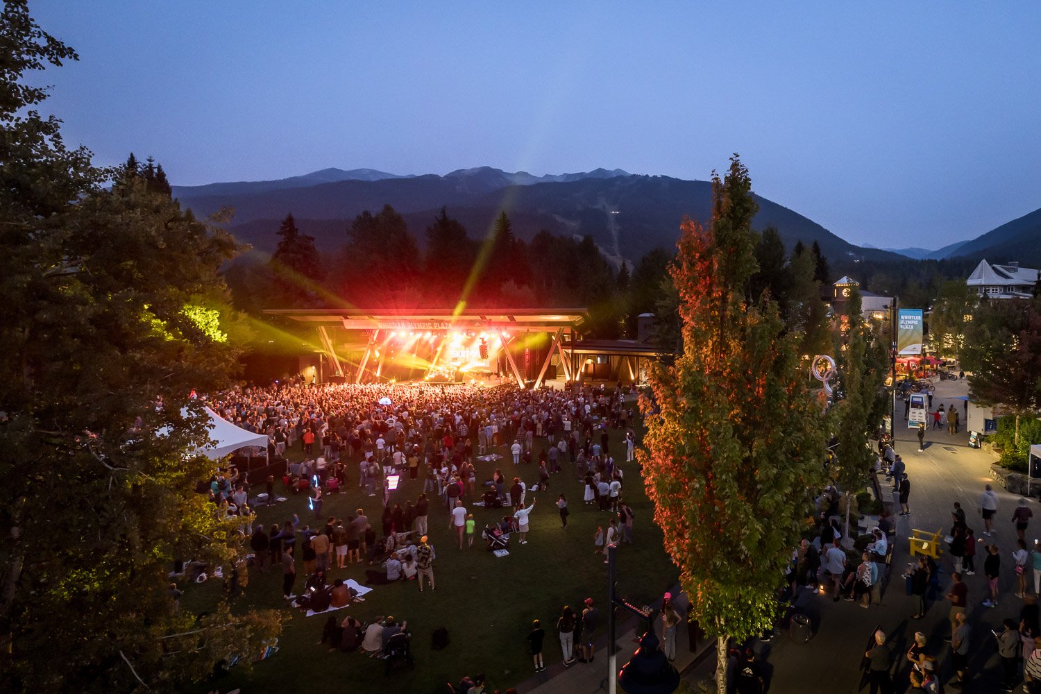 Birdseye view of Whistler Olympic Plaza
