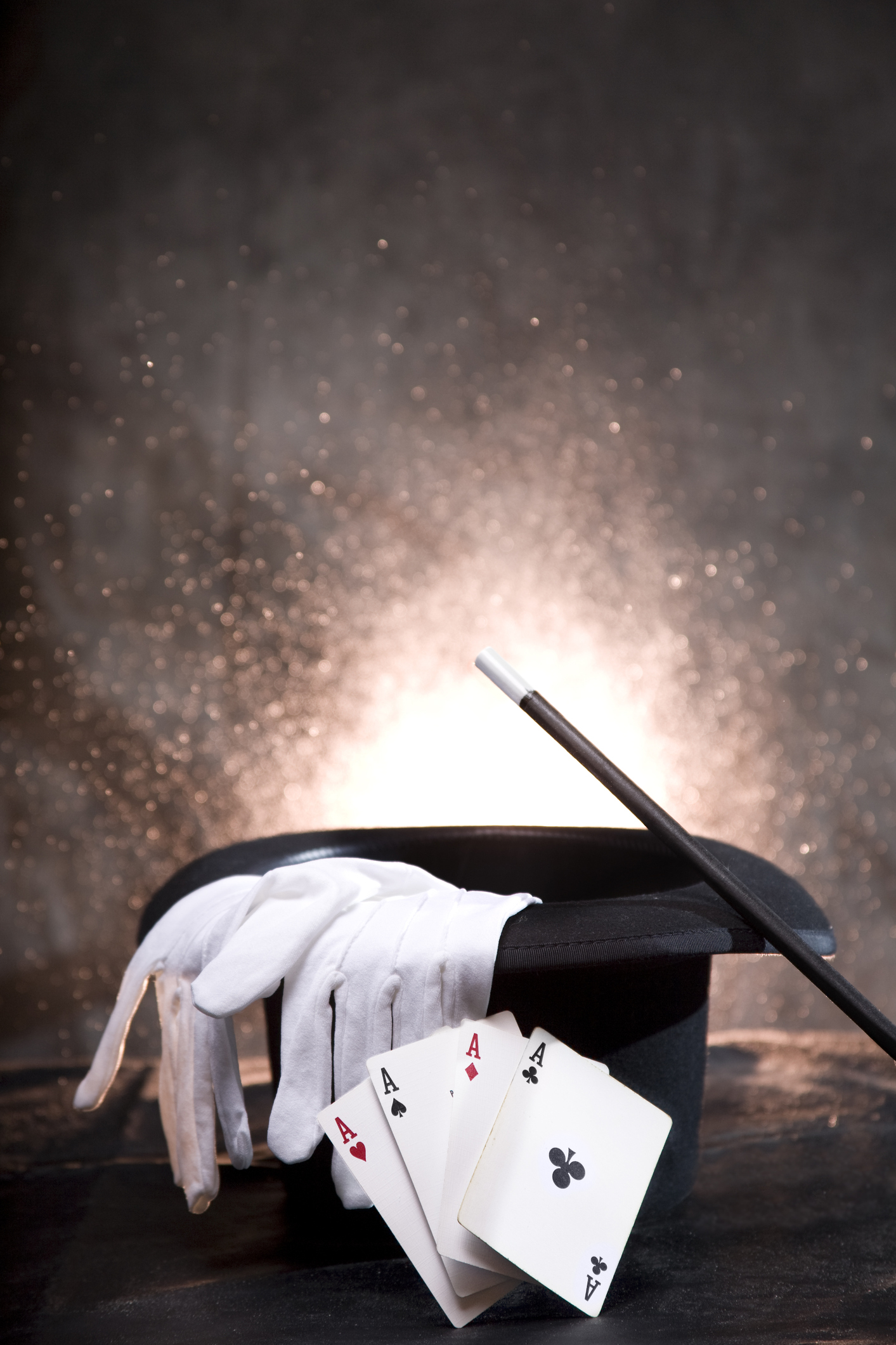 Cards, top hat, magic wand and sparks Fairmont Chateau Whistler event