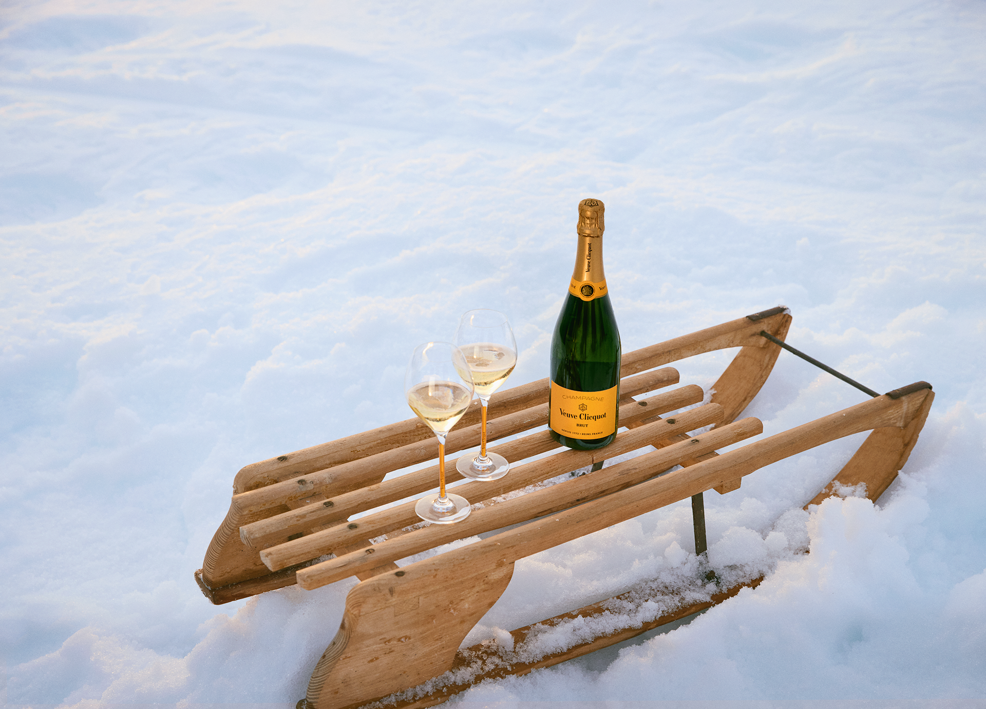 veuve clicquot in the snow beach at the mallard lounge fairmont chateau whistler