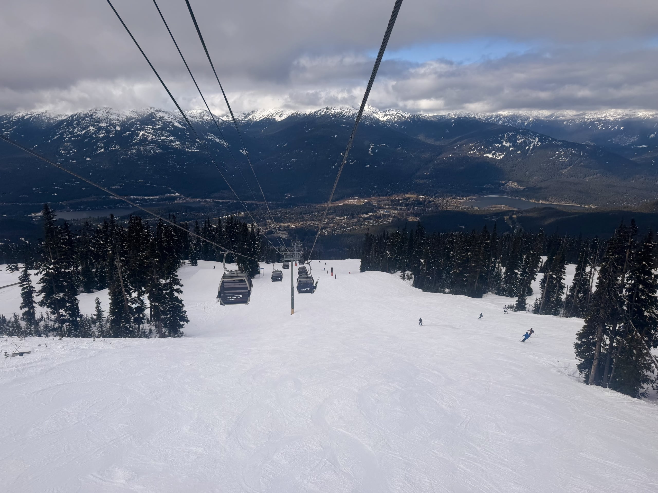 whistler blackcomb gondola views towards the village