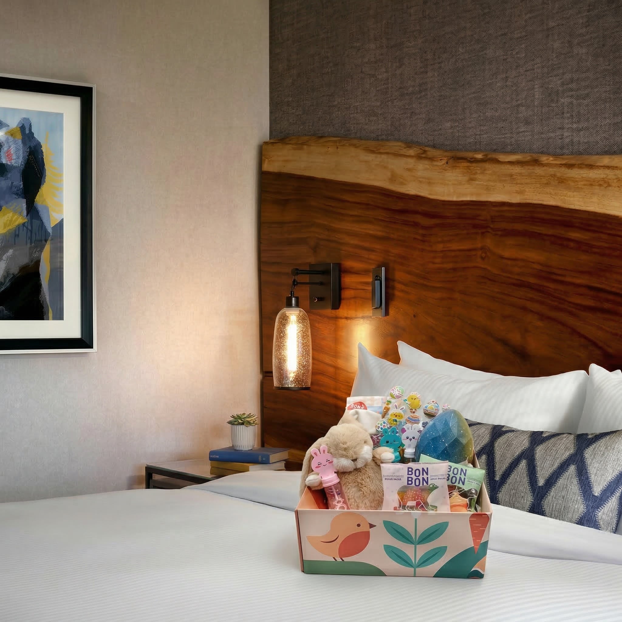 easter basket in room at fairmont whistler