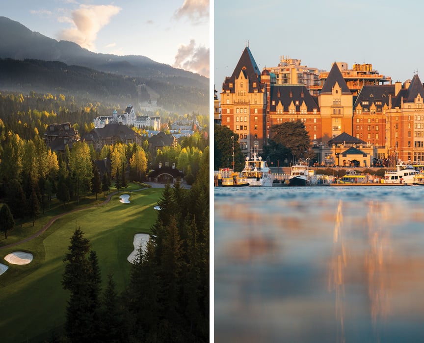 Fairmont Empress and Fairmont Chateau Whistler crowned #1 City Hotel and # 1 Resort in Canada by Travel + Leisure