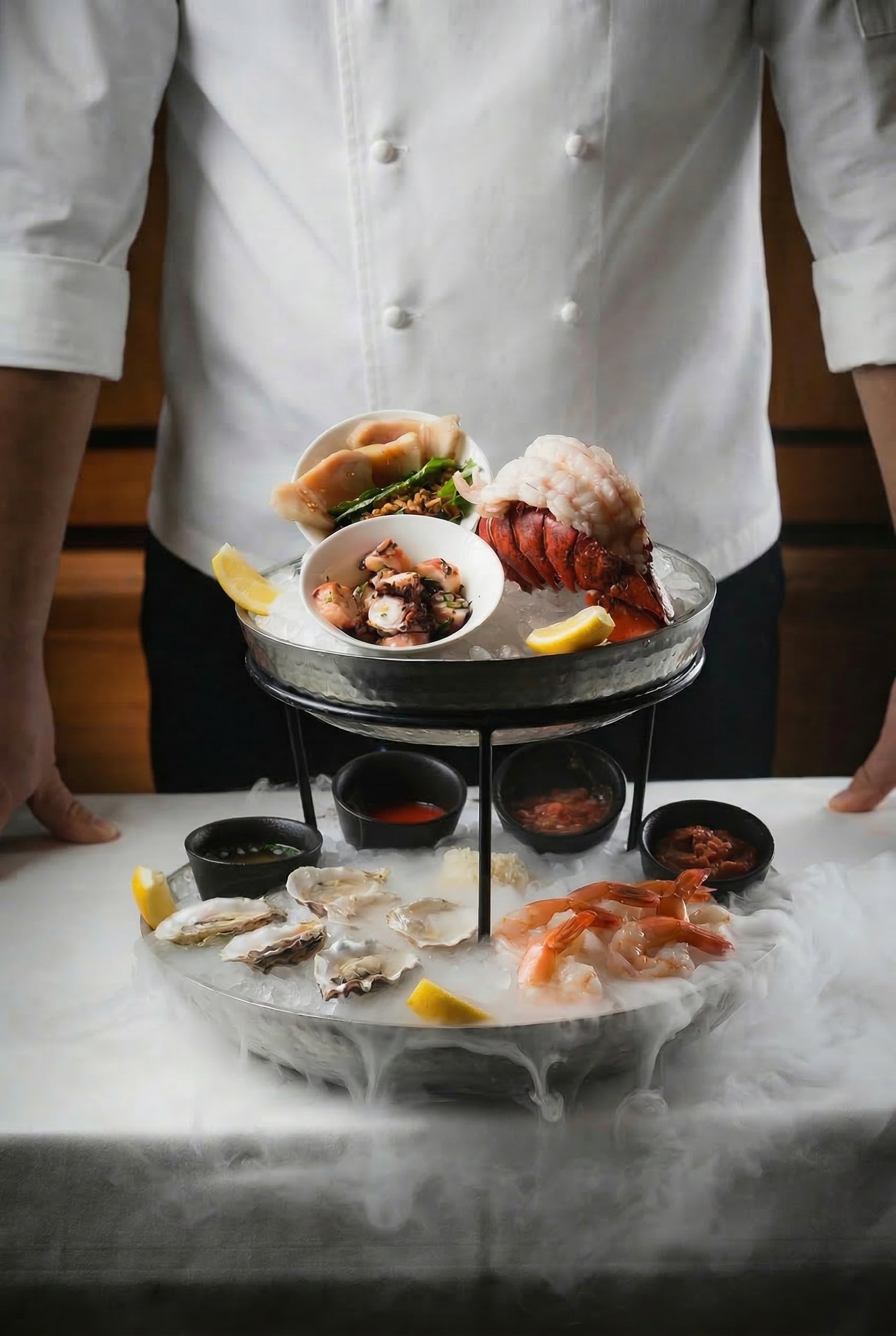 seafood tower at fairmont chateau whistler restaurant